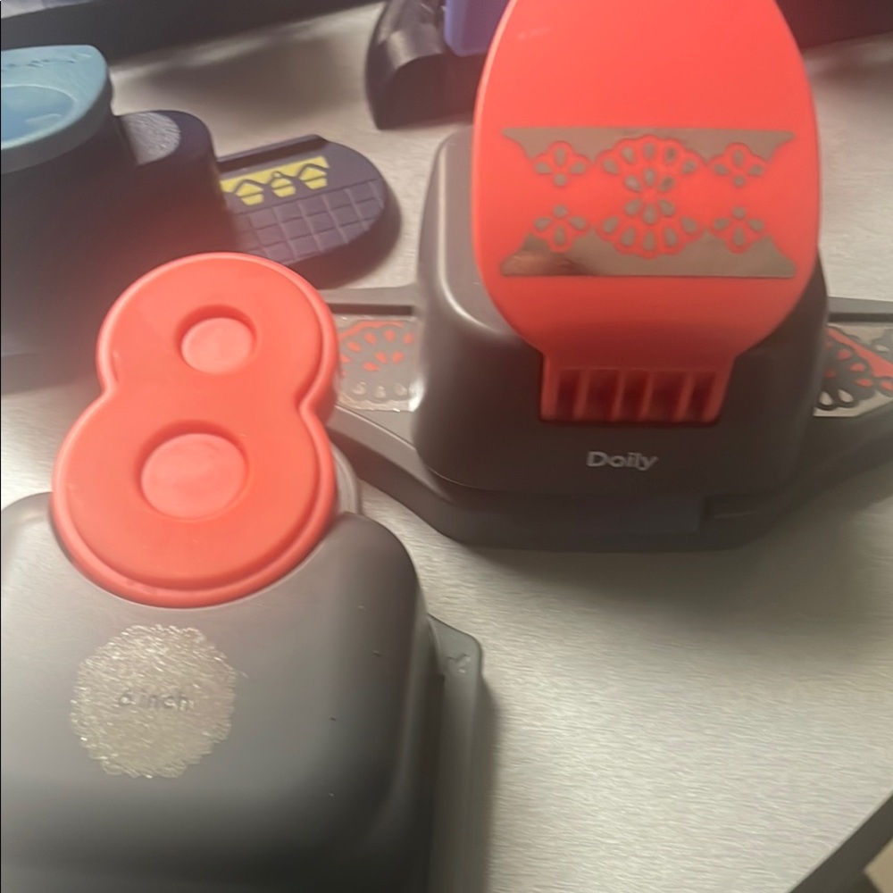 Fiskars Red and Gray Decorative Punch Set